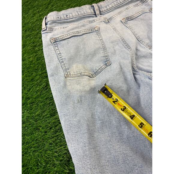 GAP Womens 70’s Flare Jeans Light Wash Ripped Knee Sz 12 31R Regular Denim Pants - Picture 11 of 12